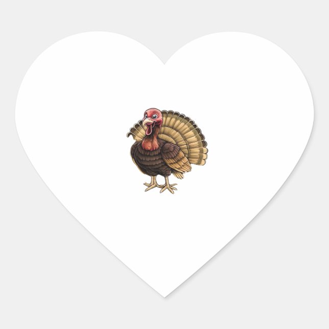 The Harvest Guardian Turkey Classic T-Shirt.png Heart Sticker (Front)