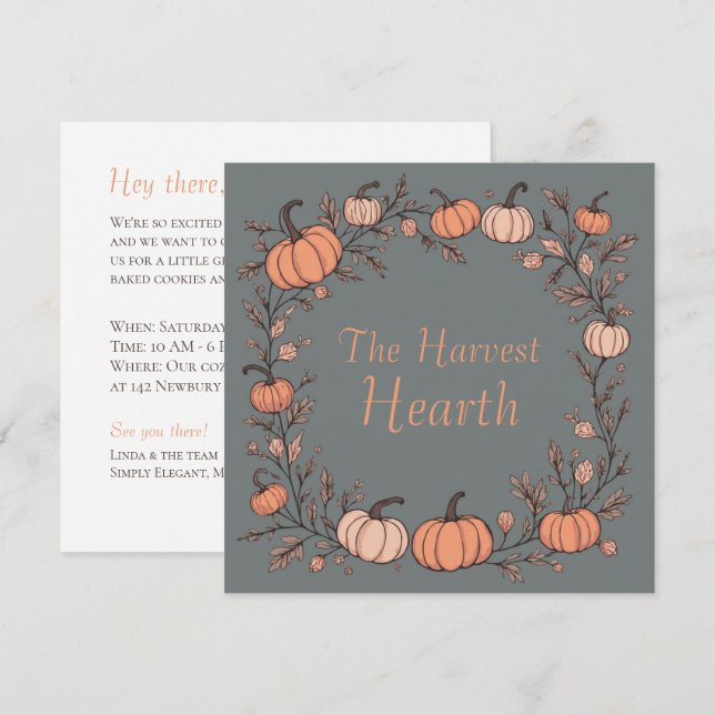 The Harvest Hearth Invitation (Front/Back)