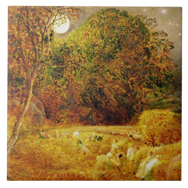 The Harvest Moon, 1833 (oil on paper laid on panel Ceramic Tile (Front)
