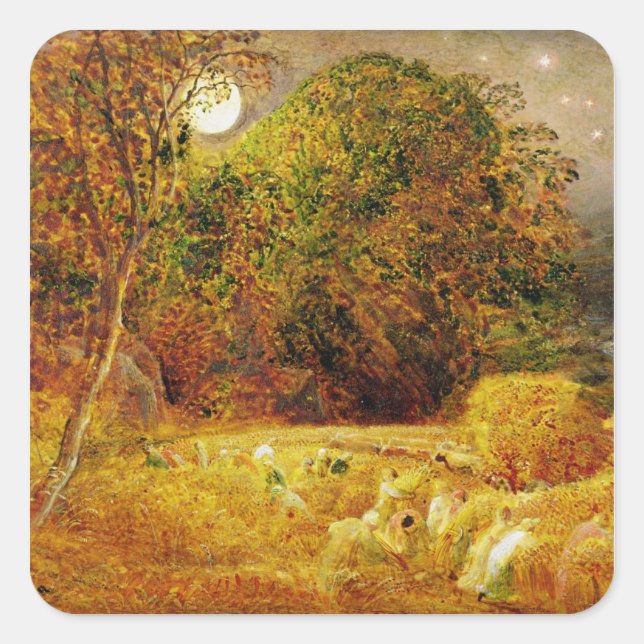 The Harvest Moon, 1833 (oil on paper laid on panel Square Sticker (Front)