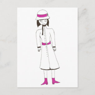 The Hat and Coat creepy girl Postcard