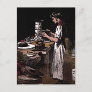 "The Hatmaker" Vintage Illustration Postcard