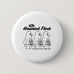 The Haunted Flock Ghost Ducks Funny Halloween Tric 6 Cm Round Badge