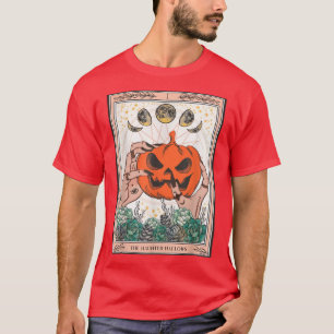The Haunted Hallows Pumpkin Tarot Card Witchcraft T-Shirt