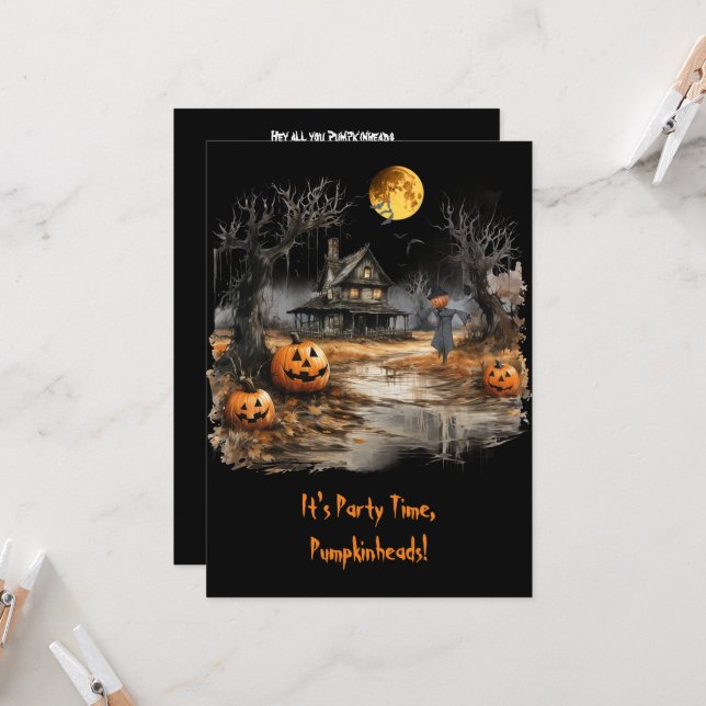 The Haunted Homestead Halloween Invitation (Front/Back In Situ)