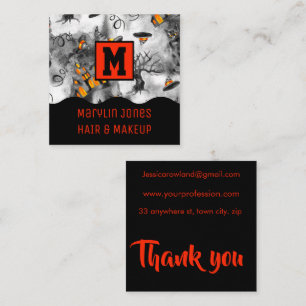 THE HAUNTED HOUSE HALLOWEEN SQUARE BUSINESS CARD