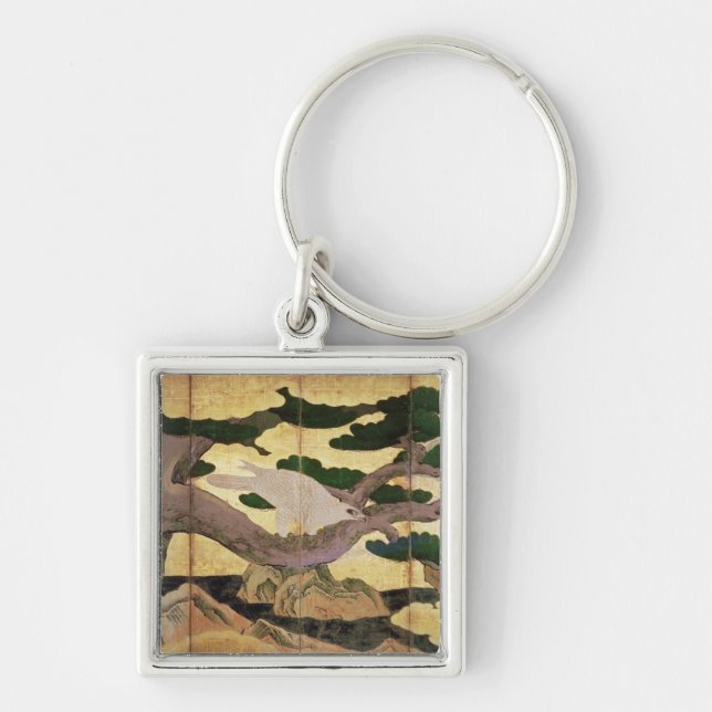 The Hawks in the Pines, 6 panel folding screen Key Ring (Front)