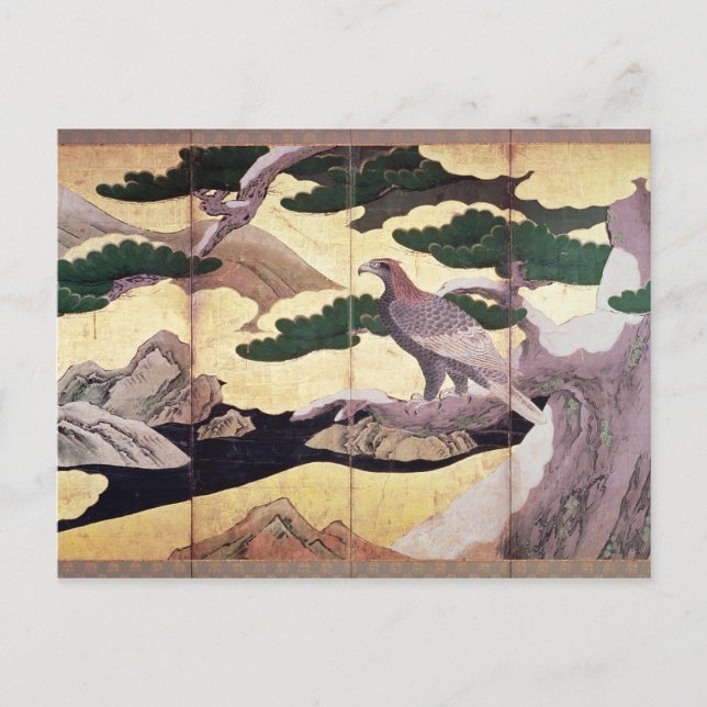 The Hawks in the Pines, 6 panel folding screen Postcard (Front)