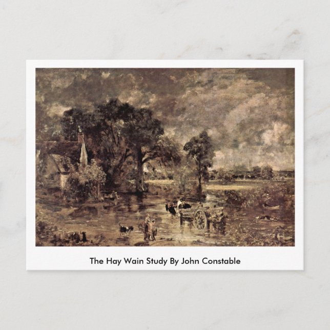 The Hay Wain Study By John Constable Postcard (Front)