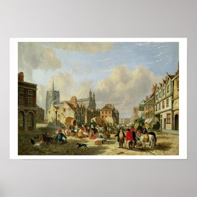 The Haymarket, Norwich, 1825 (oil on panel) Poster (Front)