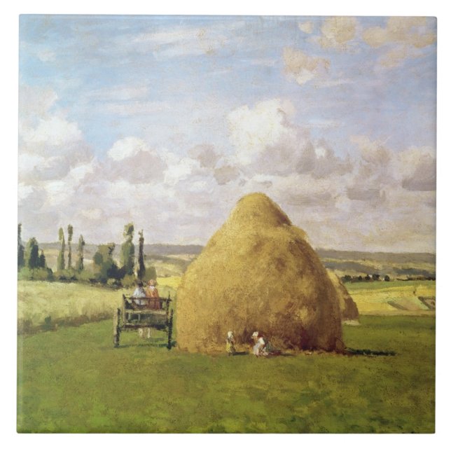 The haystack, Pontoise, 1873 Ceramic Tile (Front)