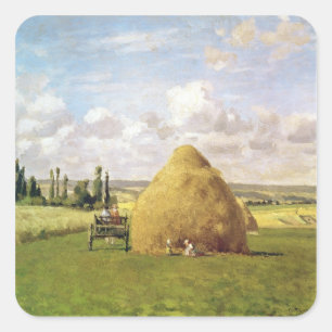 The haystack, Pontoise, 1873 Square Sticker