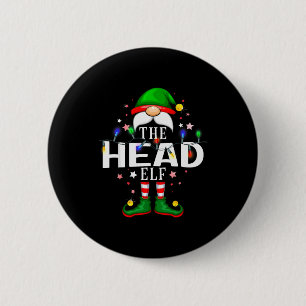 The Head Elf Christmas Family Pajama Party  6 Cm Round Badge