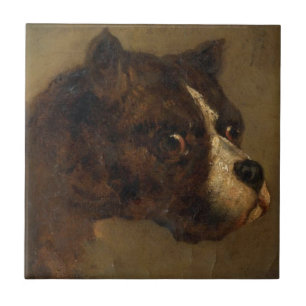 The Head of a Bulldog (by Théodore Géricault) Ceramic Tile