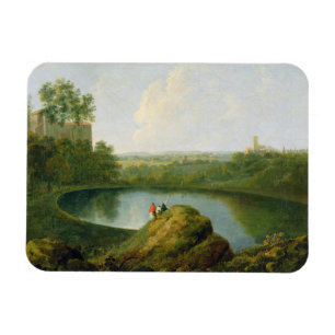 The Head of Lake Nemi (oil on canvas) Magnet