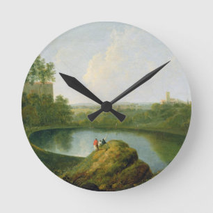 The Head of Lake Nemi (oil on canvas) Round Clock