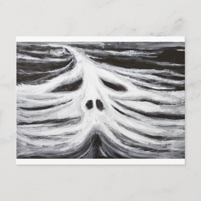The Head of Leviathan (black and white surrealism) Postcard (Front)