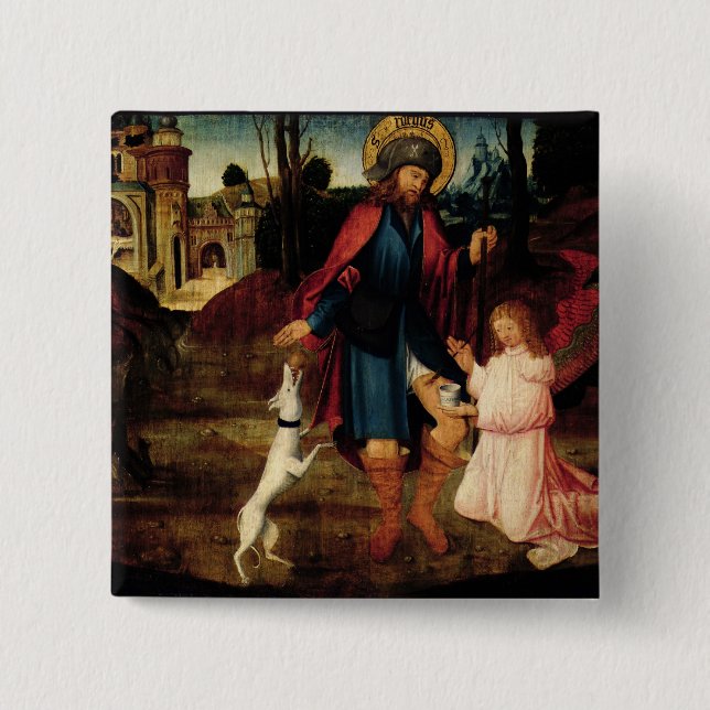 The Healing of Saint Roch 15 Cm Square Badge (Front)