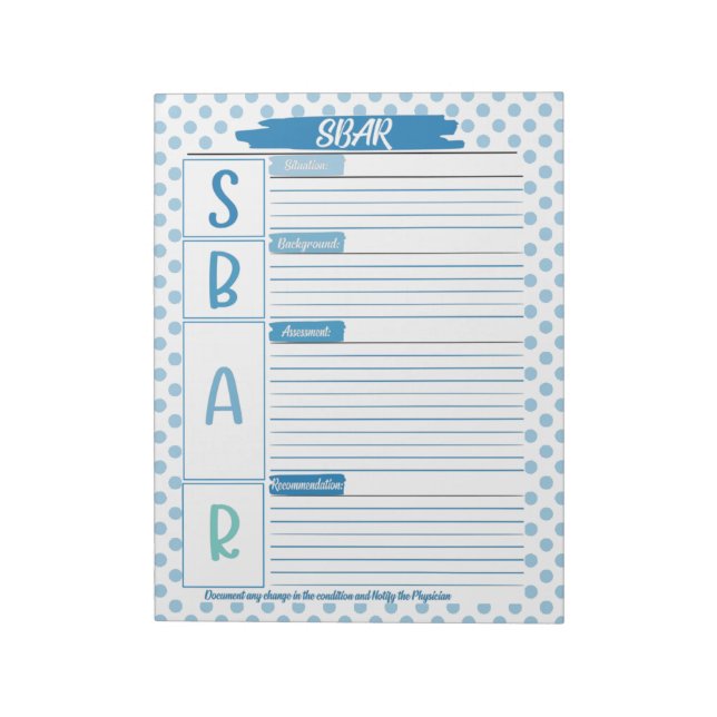 The Healthcare Student SBAR Template is a powerful Notepad (Rotated)