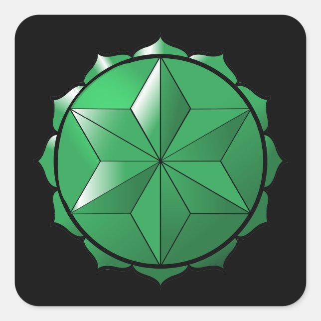 The Heart Chakra Square Sticker (Front)
