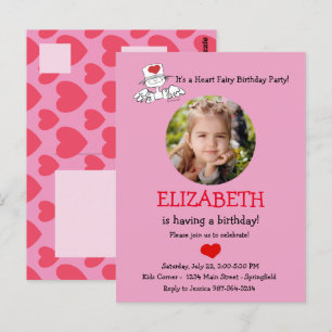 The Heart Fairy© Birthday Photo Invitation Postcard