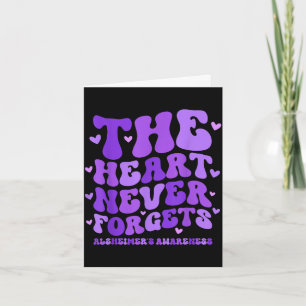 The heart forgets for alzheimer’s awareness card