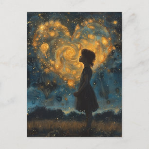The Heart in the Stars Girl  Postcard