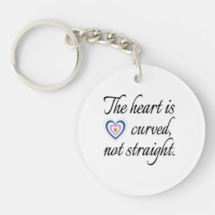 The Heart Is Not Straight Key Ring