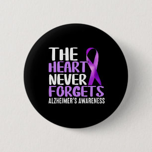 The Heart Never Forgets Heimerheimer´s Awareness 6 Cm Round Badge
