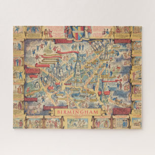 The Heart of Birmingham, England Map Jigsaw Puzzle