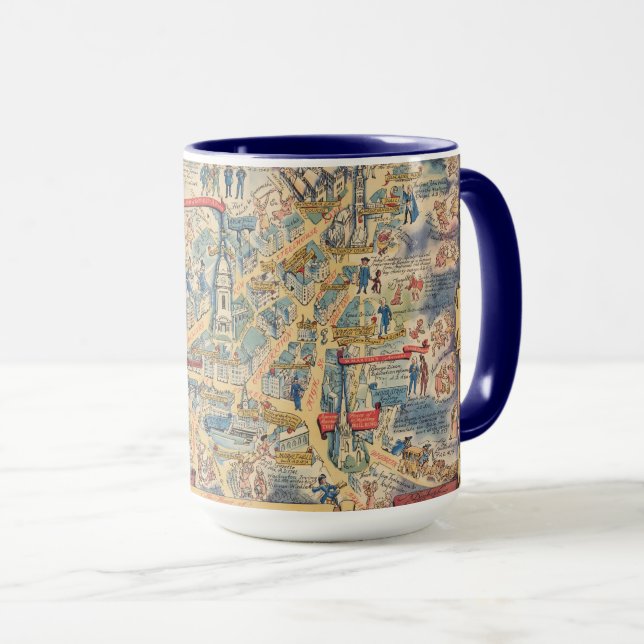 The Heart of Birmingham, England Map Mug (Front Right)