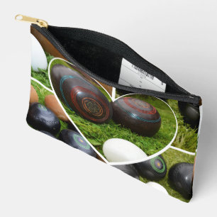 The Heart of Lawn Bowls: A Vintage Photo Collage Accessory Pouch