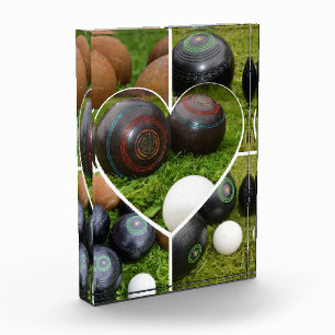 The Heart of Lawn Bowls: A Vintage Photo Collage Block