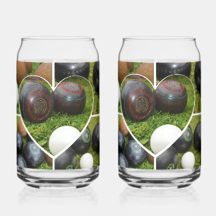 The Heart of Lawn Bowls: A Vintage Photo Collage Can Glass