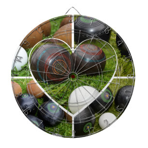 The Heart of Lawn Bowls: A Vintage Photo Collage Dartboard
