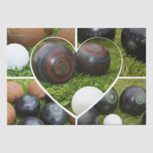 The Heart of Lawn Bowls: A Vintage Photo Collage Tissue Paper
