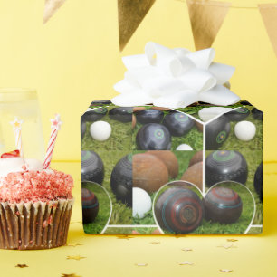 The Heart of Lawn Bowls: A Vintage Photo Collage Wrapping Paper
