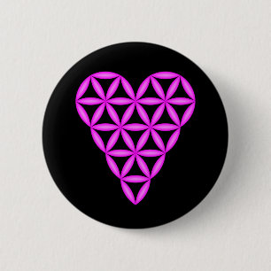 The Heart Of Life – Pink/3D. 6 Cm Round Badge
