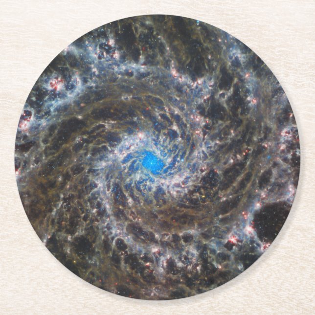 The Heart Of Messier 74 Round Paper Coaster (Front)