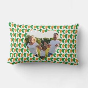 The Heart of Nature Green and Brown leaves Photo Lumbar Cushion