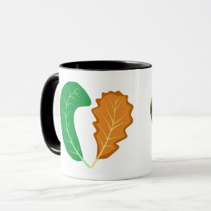 The Heart of Nature Green and Brown leaves Photo Mug