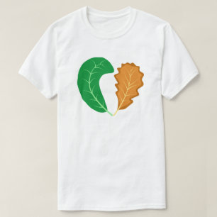 The Heart of Nature Green and Brown leaves T-Shirt