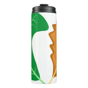 The Heart of Nature Green and Brown leaves Thermal Tumbler