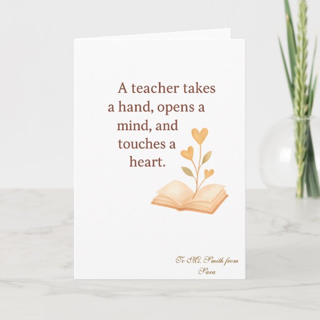 The heart of teaching card (Front)