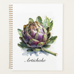 The Heart of the Garden: Artichoke in Watercolor Planner