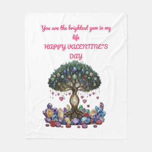 The Heart of the Gem Tree: A Romantic Valentine's Fleece Blanket