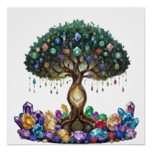 The Heart of the Gem Tree: A Romantic Valentine's Poster