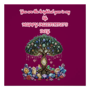 The Heart of the Gem Tree: A Romantic Valentine's Poster
