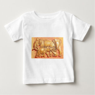 The Heart of the Herd: Elephant Family Portrait Baby T-Shirt
