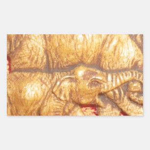 The Heart of the Herd: Elephant Family Portrait Rectangular Sticker